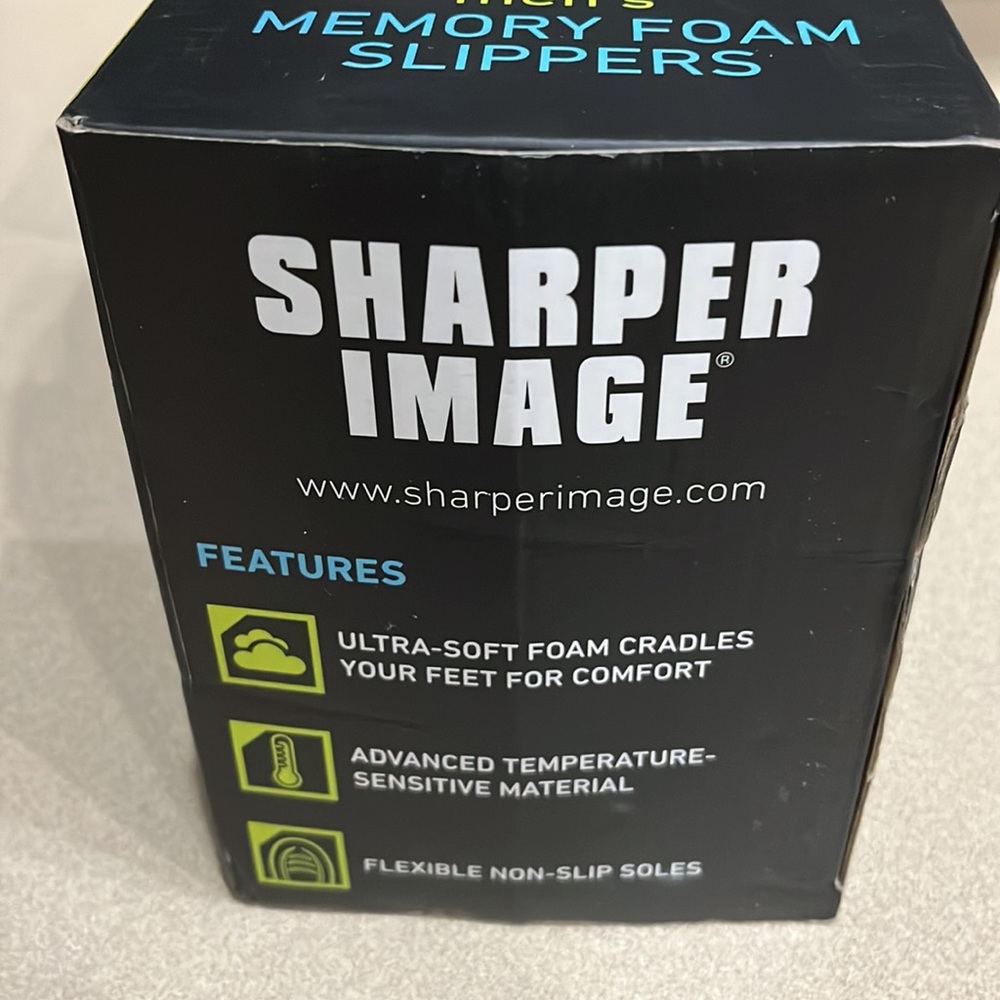 Sharper Image, Men’s Memory, Foam Slippers, Black… - image 3
